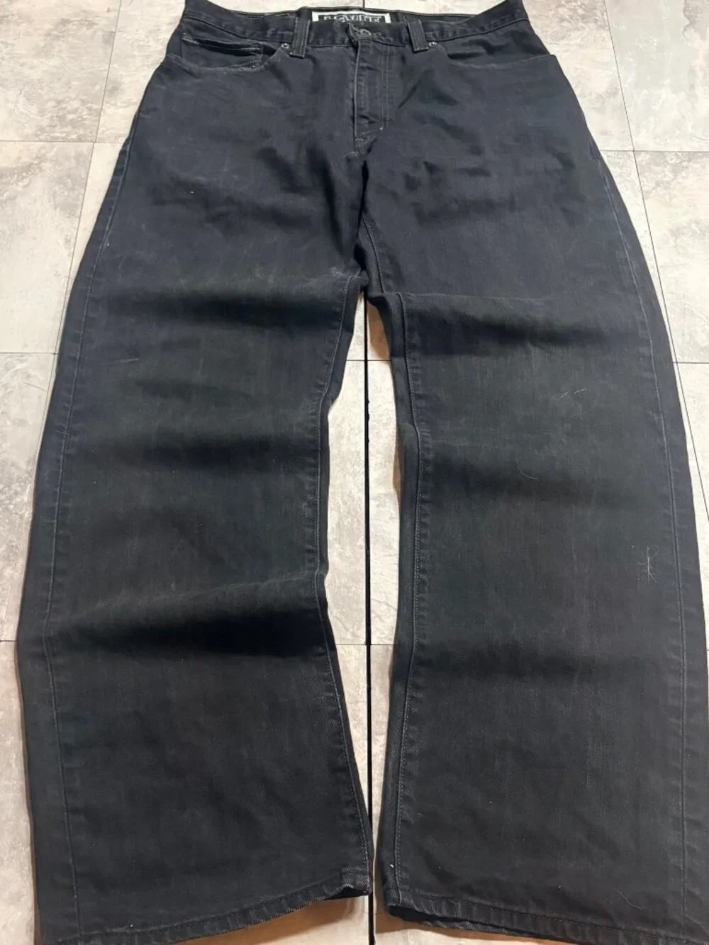 Levi's 569 Loose Straight Jeans 32x34 Black Purple Stitch Y2K